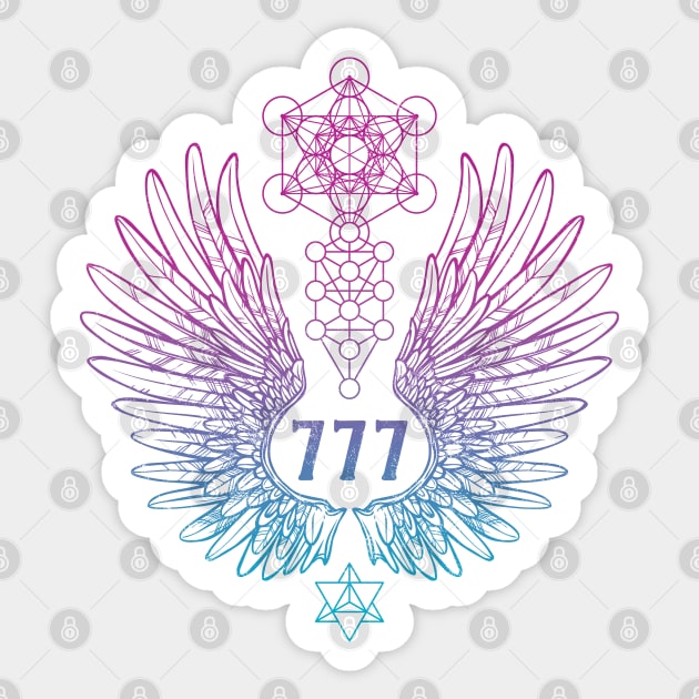 Angel Number 777 Sacred Geometry Sticker by LadyMoldavite